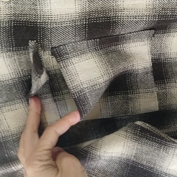 Urban Street Long Plaid Button Down Light Weight Jacket Coat Brown Neutral - Picture 5 of 7